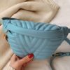 QUILTED FANNY PACK (DUSTY BLUE)