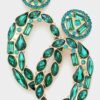 ROUND CLUSTER EARRINGS (GREEN)