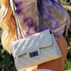 DIAMOND QUILTED CHAIN SHOULDER BAG (WHITE) - Image 2